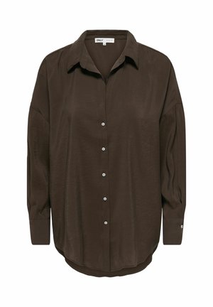 ONLY, ONLZAZIMA L/S LOOSE SHIRT WVN - Chemisier - seal brown