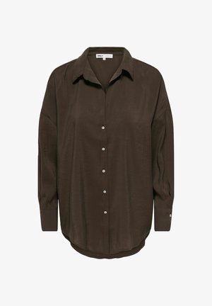 ONLY, ONLZAZIMA L/S LOOSE SHIRT WVN - Hemdbluse - seal brown