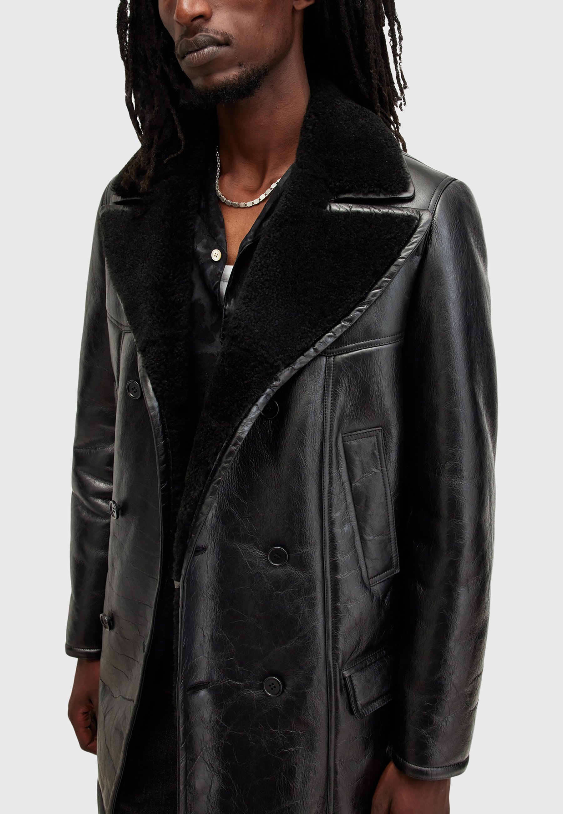 AllSaints SELKIRK - Leather jacket - black - Zalando.co.uk