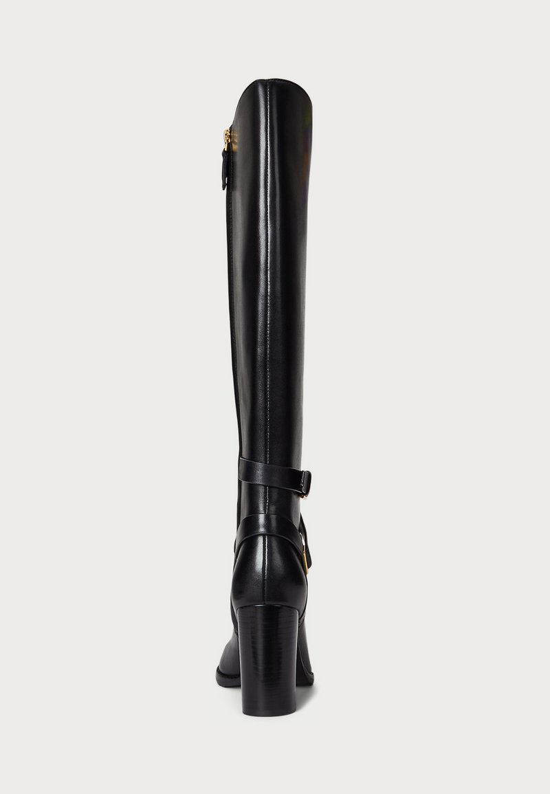 Lauren Ralph Lauren COLLINS BURNISHED LEATHER TALL BOOT HEEL