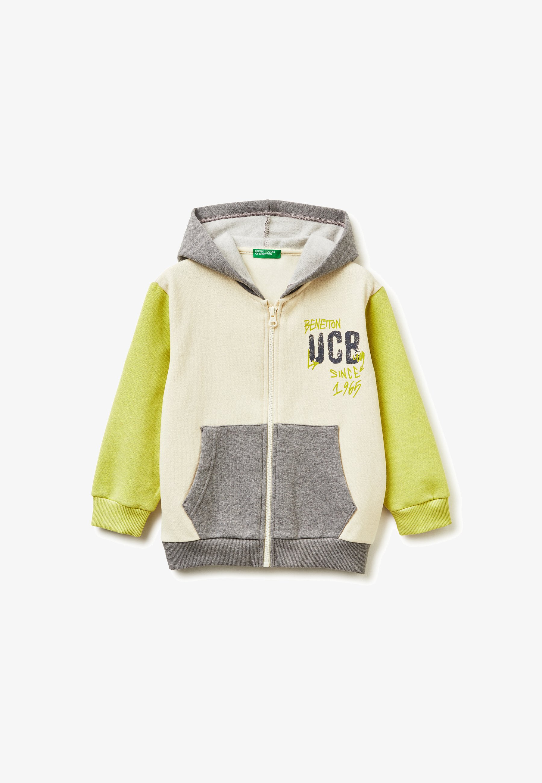 United Colors of Benetton Zip-up sweatshirt beige Zalando