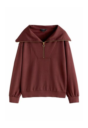 REGULAR FIT - HALF ZIP - Bluză de molton - burgundy red