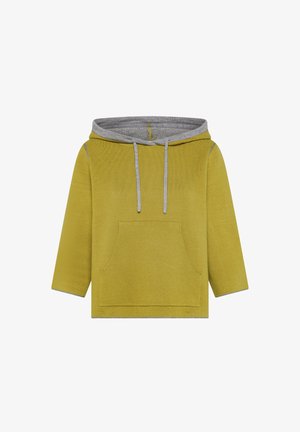 Deha, BI-COLOUR HOODED CREW NECK SWEATER - SWEATER - Hoodie - green