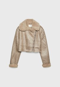 Stradivarius Bunda z umělé kůže - light brown