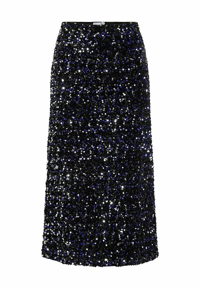 VILA MIDI VIFAITH PAILLETTEN - Jupe Crayon - Navy Blazer/bleu Marine