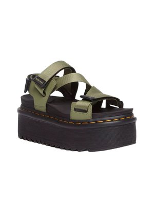 Platform sandals - muted olived