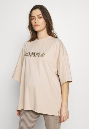 MATERNITY LEOPARD MOMMA - Print T-shirt - cream