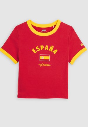 Levi's®, FOOTBALL RINGER - T-shirt imprimé - red/yellow