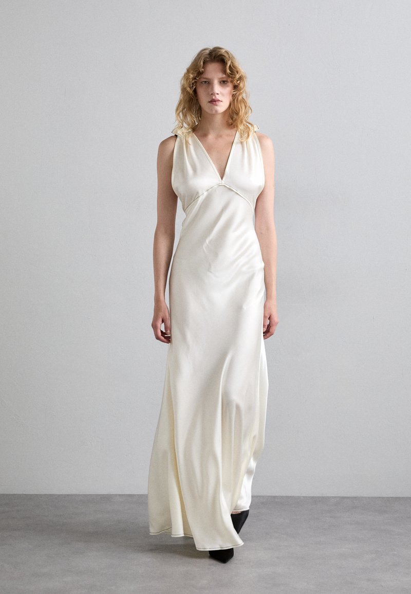 victoria beckham cami floor length dress Lace Cami Dress In Ivory main image 1