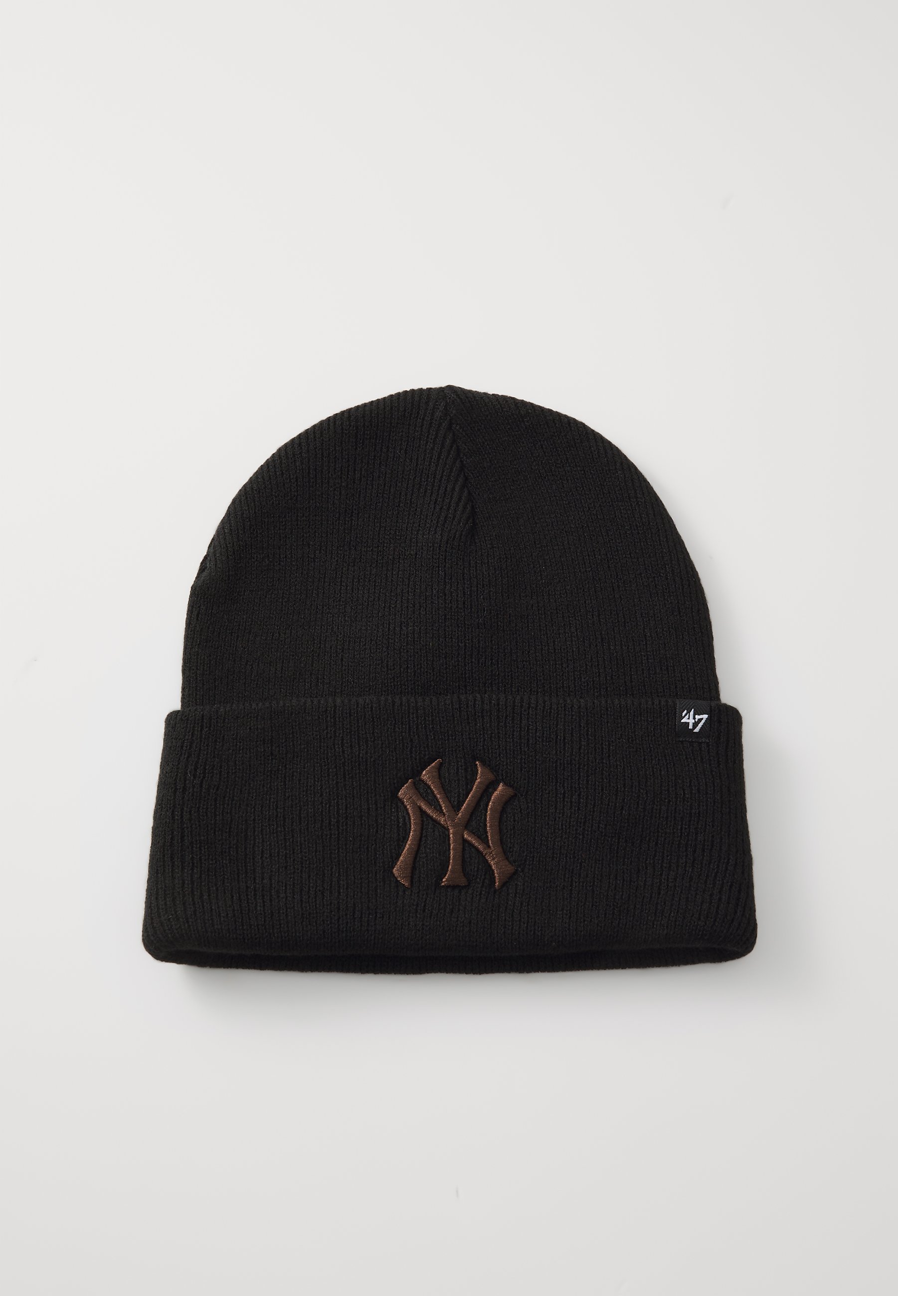 Bonnet Tricoté New York Yankees – 100% Acrylique, Brun, Fermeture Enfilée, Lavage Sec, Modèle Ajusté