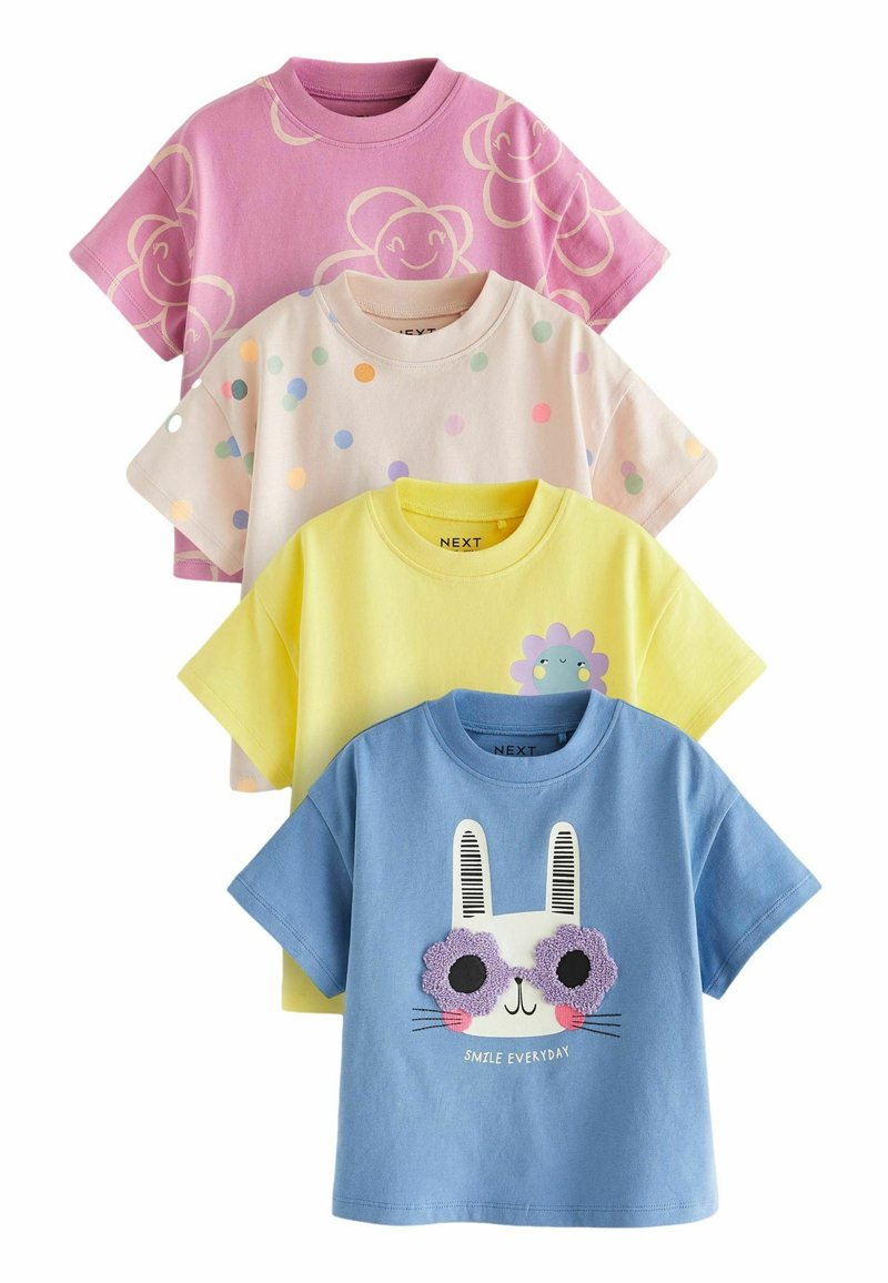 Next SHORT SLEEVE 4 PACK REGULAR FIT - T-shirt con stampa - blue pink yellow