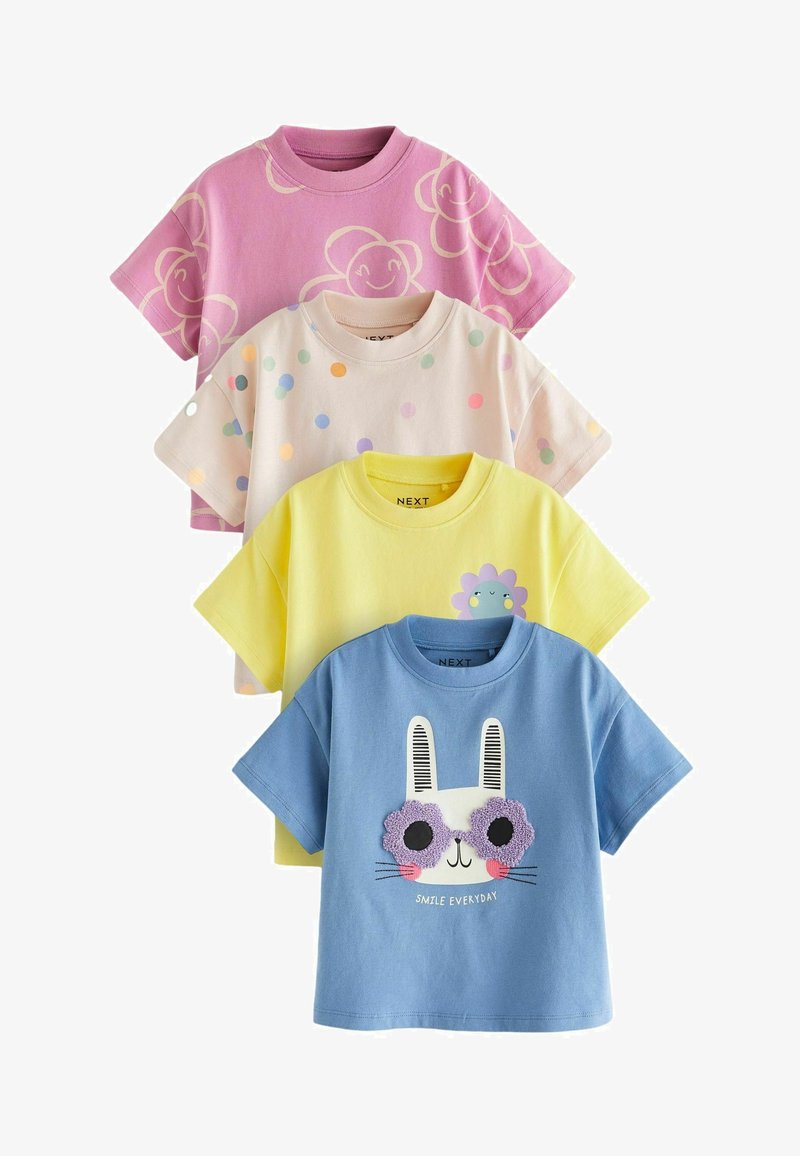 Next SHORT SLEEVE 4 PACK REGULAR FIT - Trükipildiga T-särk - blue pink yellow