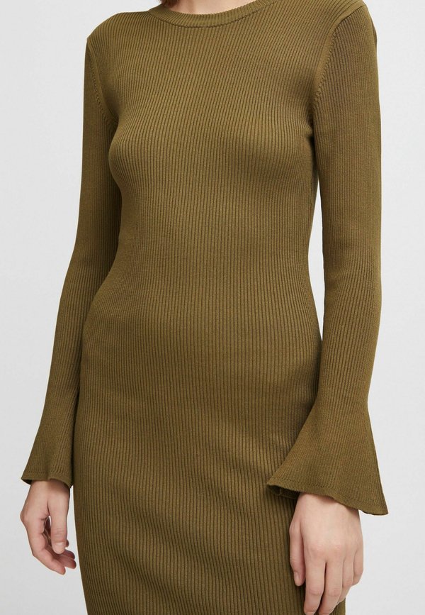 BYMMMORLA RIB DRESS - Shift dress - military olive2