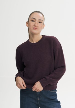 MELA, STRUKTURIERTER STRICKPULLOVER STYLE SURIYA - Pullover - elderberry melange