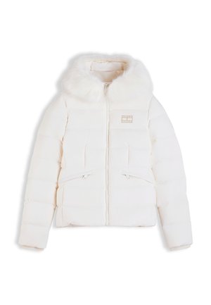 Tommy Jeans, SLIM HOOD PUFFER  - Μπουφάν με πούπουλα - off white
