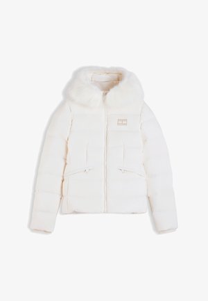 Tommy Jeans, SLIM HOOD PUFFER - Μπουφάν με πούπουλα - off white