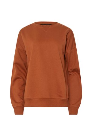 Ruskoro värd långärmad sweatshirt med ribbade ärmslut och nederkant, med en ribbad triangeldetalj under den runda halsöppningen.
