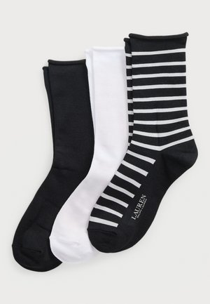 BRETON STRIPE ROLL TOP SOCK 3 PACK - Chaussettes - black assorted
