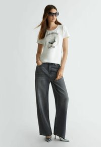 LIU JO WITH RHINESTONES - Marškinėliai su spaudiniu - white