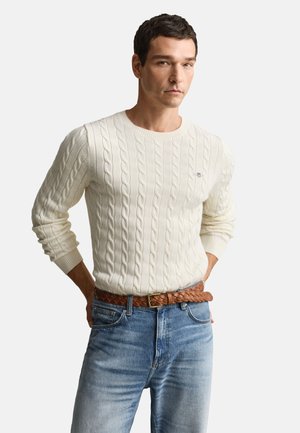 CABLE C NECK - Πουλόβερ - cream