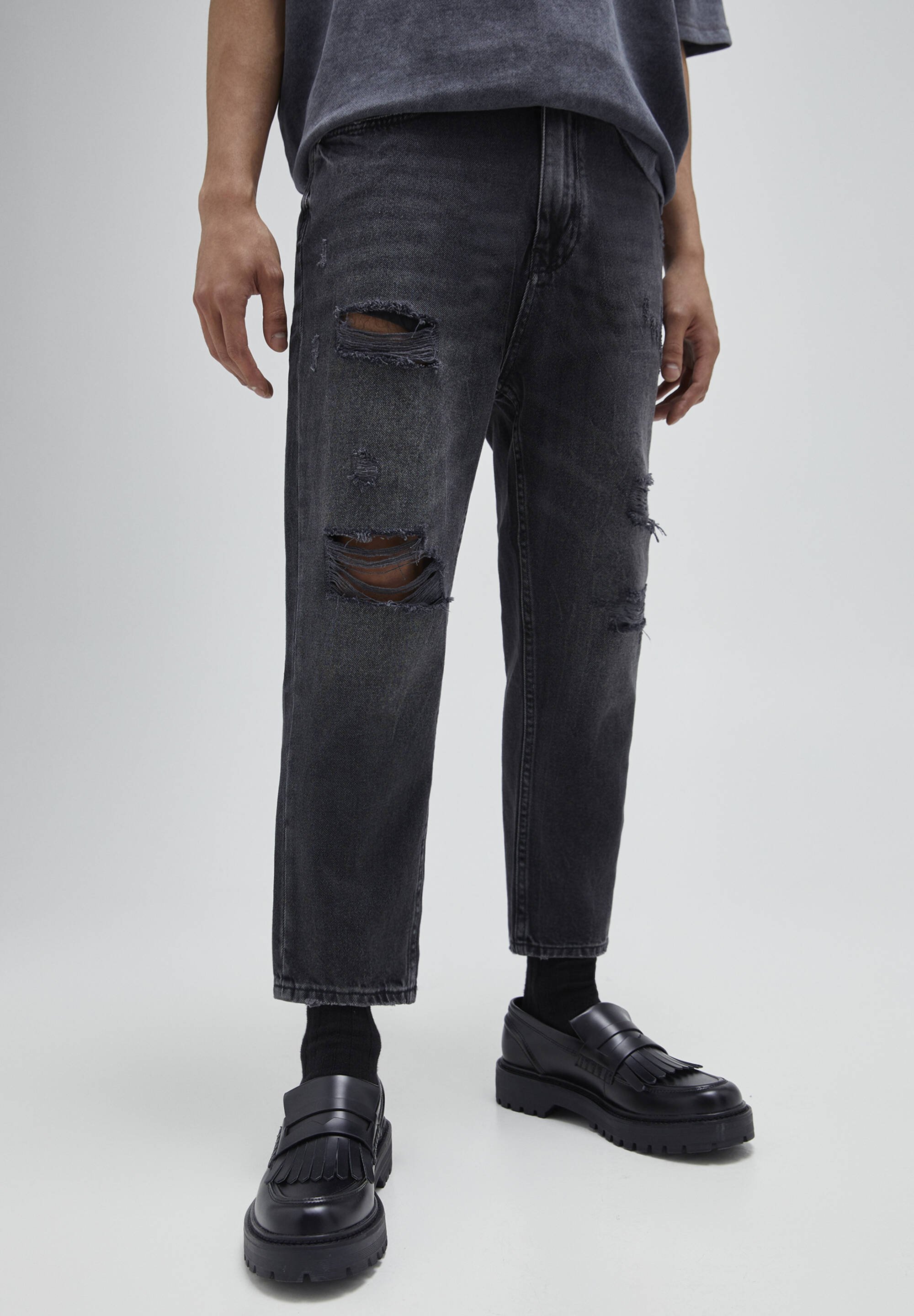 PULL\u0026BEAR Jeans baggy - mottled dark grey/grigio scuro screziato -  Zalando.it