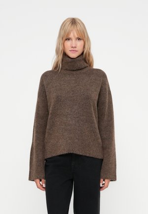 SLFLULU ROLL NECK - Strickpullover - dachshund melange