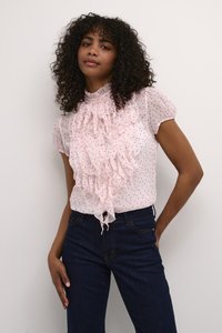 Saint Tropez LILJASZ CRINKLE SS - Skjorta - mauve chalk harts