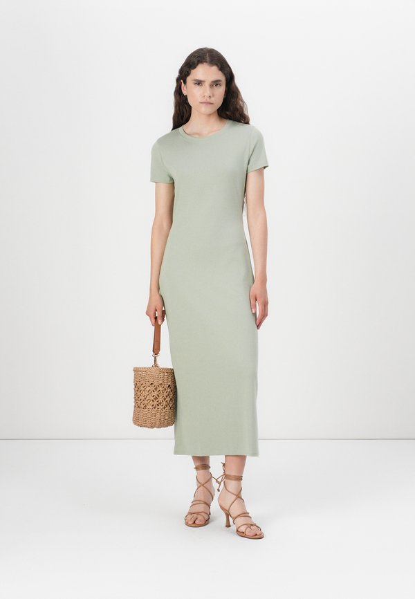 BACK CUTOUT MIDI DRESS - Jersey dress - desert sage4