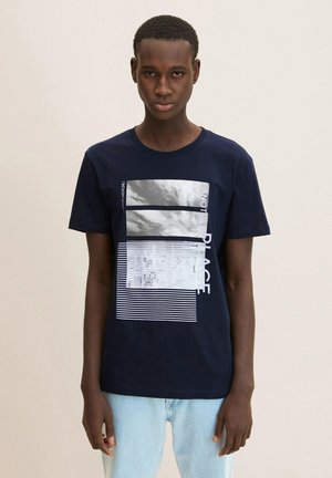 MIT FOTOPRINT - Print T-shirt - sky captain blue