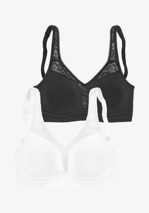 LASCANA SUPPORT BRA 2 PC. - Bügel BH - white+black