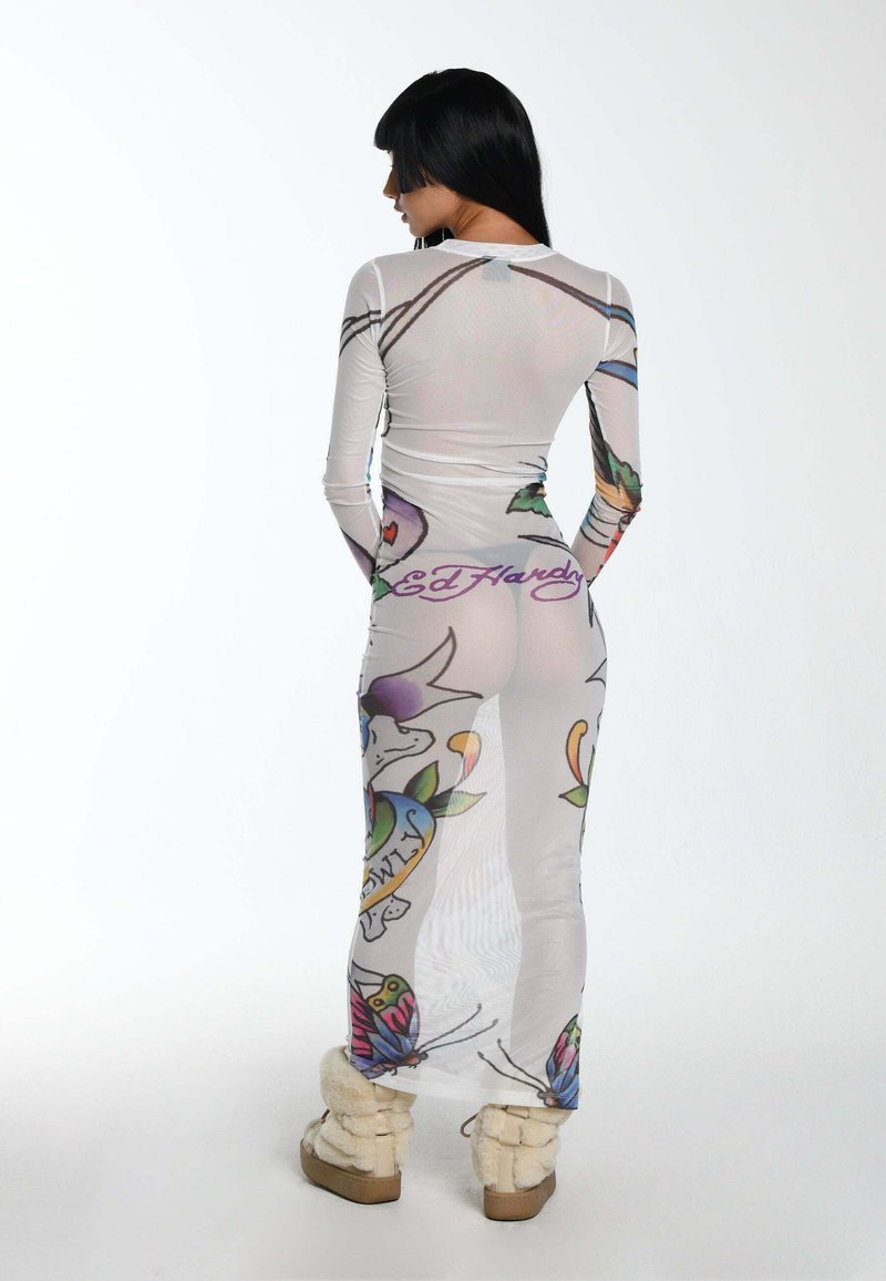 wrap bodycon dress Women Sexy Wrap Dress White Long Puff Sleeve Ruched Bodycon Dress,Whit –  Simplepromdress main image 0