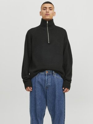 JOROLLIE  HALF ZIP - Strickpullover - black