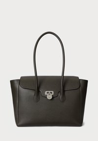 PEBBLED LEATHER LARGE TANNER SATCHEL - Kézitáska - dark olive