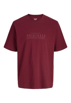 Jack & Jones, JORCATSKILLS MINIMAL TEE CREW NECK - T-shirt basic - cabernet