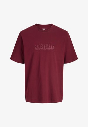 Jack & Jones, JORCATSKILLS MINIMAL TEE CREW NECK - T-shirt basic - cabernet