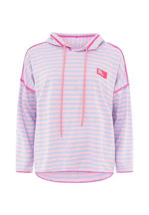 Zwillingsherz, HOODIE BW NEON STREIFEN & PATCH - Kapuzenpullover - hellblau