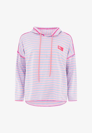 Zwillingsherz, HOODIE BW NEON STREIFEN & PATCH - Kapuzenpullover - hellblau