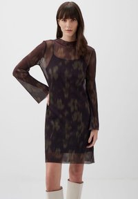 Jimmy Key NECK PLEATED PATTERNED - Vestito casual - black