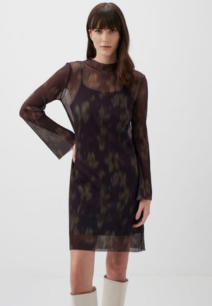 Jimmy Key NECK PLEATED PATTERNED - Jurk - black