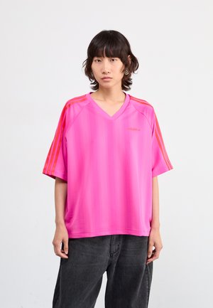 adidas Originals LINEAR TEE - Marškinėliai su spaudiniu - semi lucid fuchsia
