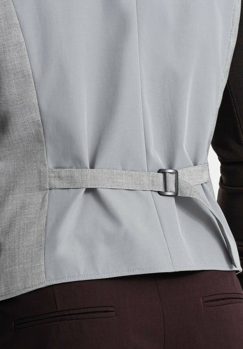Gilet Uomo In Cotone E Lino Grigio Chiaro – Taglia M, Classico Con Scollo A V, Per Matrimoni E Feste, Solovedress