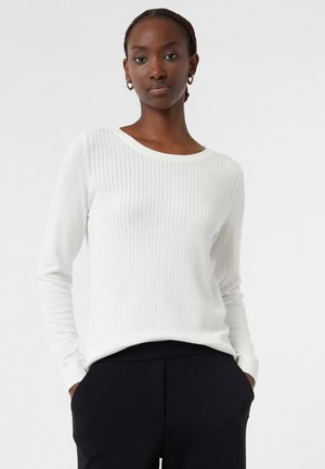 comma MIT ZOPFMUSTER - Maglione - weiß