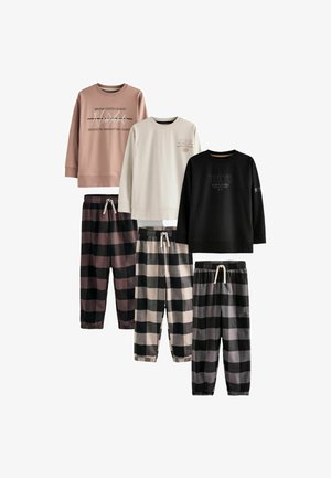 REGULAR FIT CHECK 3 PACK SET - Pižamos komplektas - neutral black