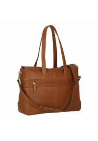 Plevier EDGE  RFID SCHUTZ LAPTOPFACH - Aktetas - cognac