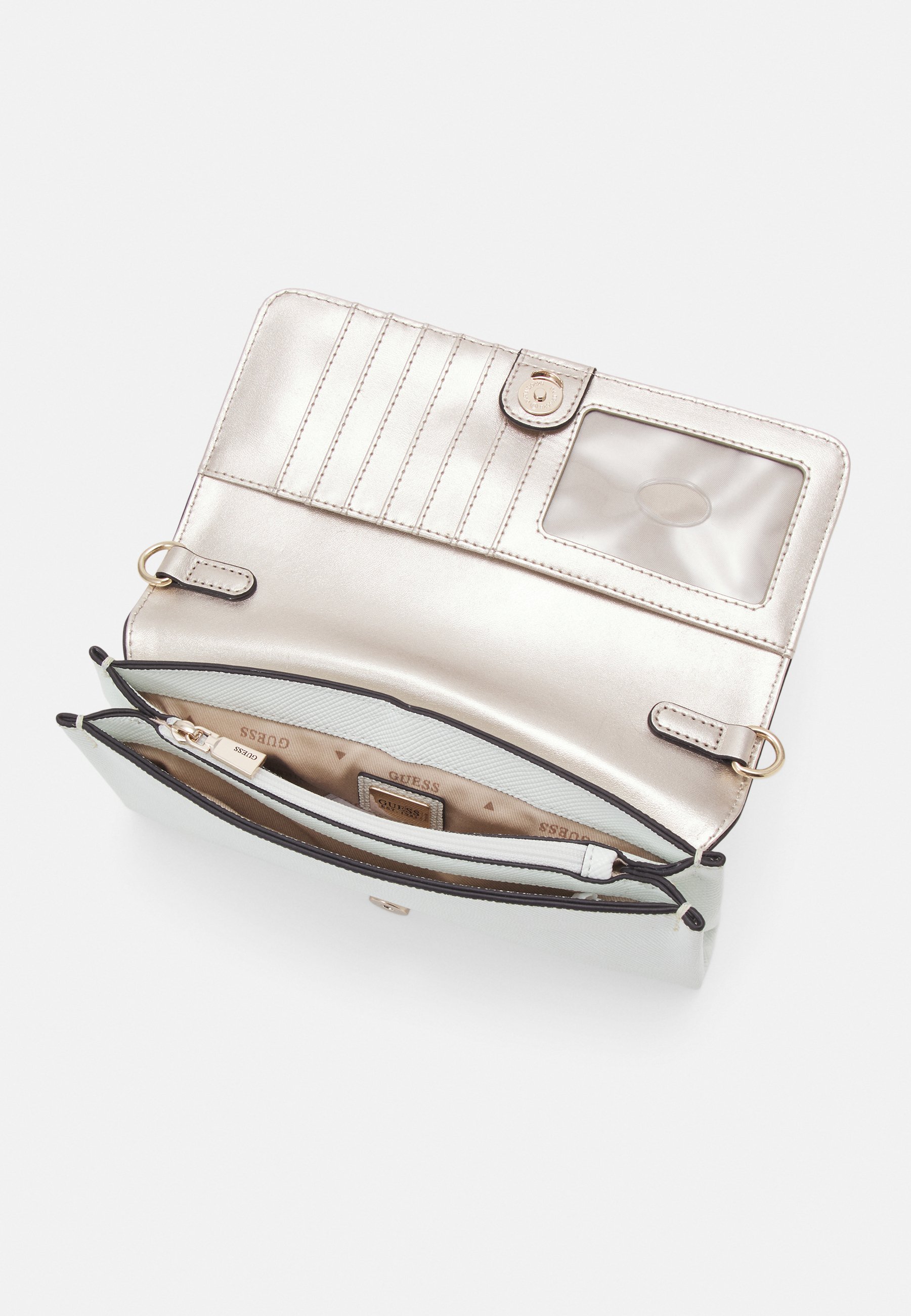 【ホワイト(WHI)】GUESS クロスボディバッグ (W)NOELLE Flap Organizer NOELLE Crossbodybody Flap Organizer クロスボディバッグ レディース