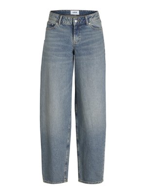 Jean délavé, ample et taille haute, fabriqué en denim. Il présente cinq poches et une fermeture à bouton et zip traditionnelle.