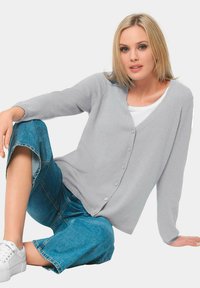 GOLDNER Strickjacke - silver-coloured grey / melange