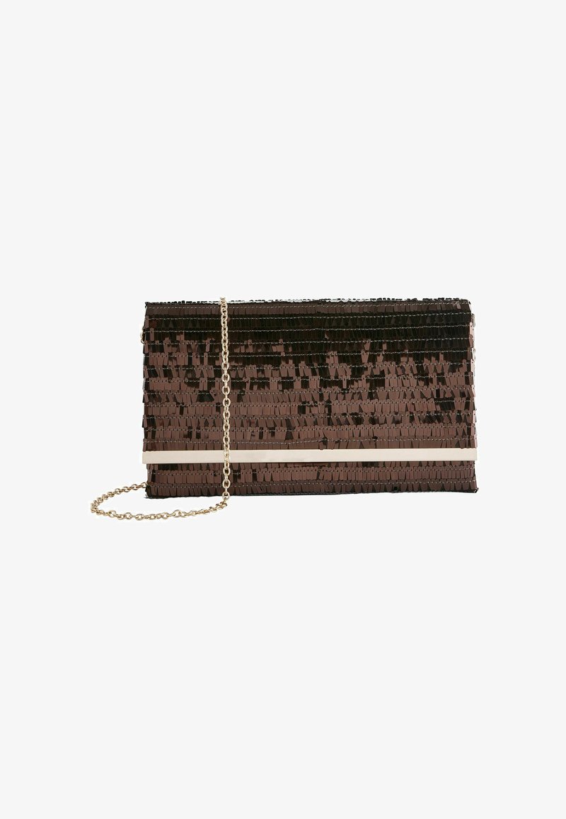 Next DETACHABLE STANDARD - Clutch - chocolate brown sequin