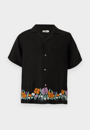 Bather, LAWN SHIRT FLORAL EMBROIDERY - Πουκάμισο - black