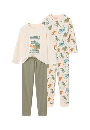Vertbaudet, VERTBAUDET SET 2ER-PACK SCHLAFANZÜGE DINOSAURIER JUNGEN - Pyjama set - wollweiß